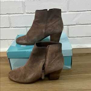 Nicole Taupe Suede Ankle Booties